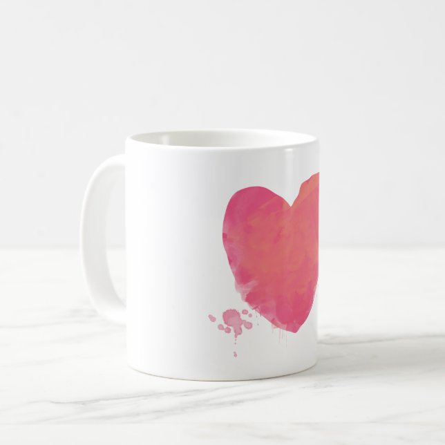 Pink Heart Coffee Mug (Front Left)