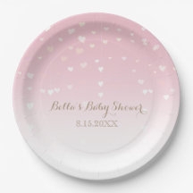 Pink Heart Confetti Baby Shower