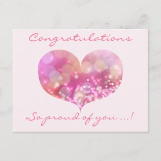 Pink Heart | Congratulations Graduation Postcard