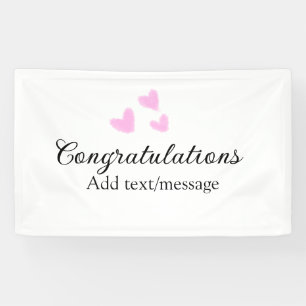 Pink heart congratulations graduation watercolor a banner