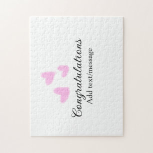 Pink heart congratulations graduation watercolor a jigsaw puzzle