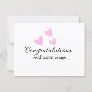Pink heart congratulations graduation watercolor a postcard