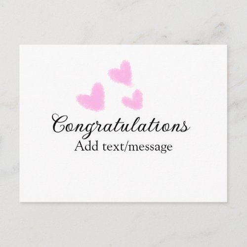 Pink heart congratulations graduation watercolor a