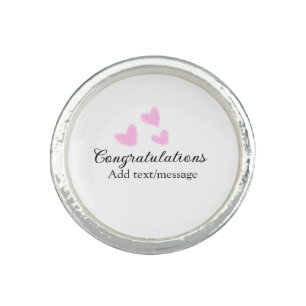 Pink heart congratulations graduation watercolor a ring