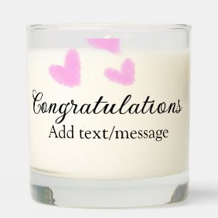 Pink heart congratulations graduation watercolor a scented candle