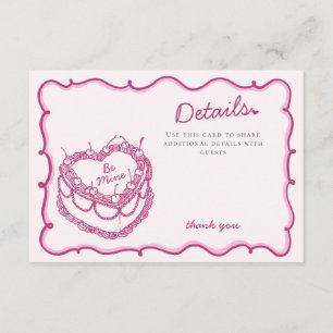 Pink Heart Coquette Cherry Cake Details Insert