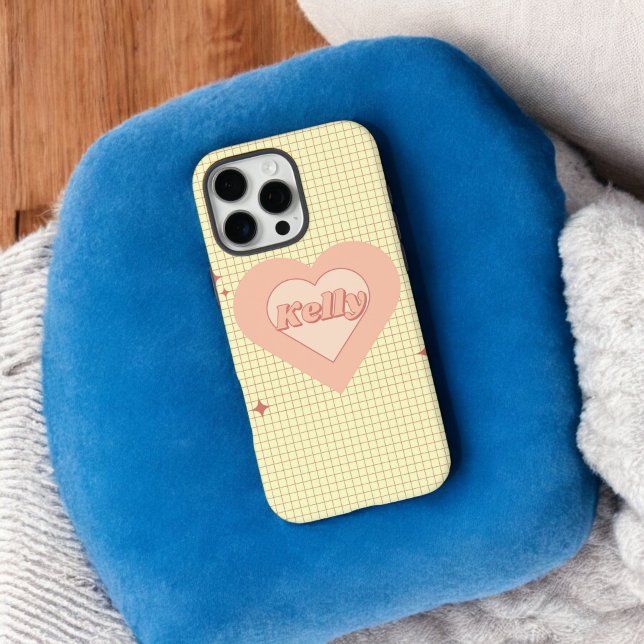 Pink Heart Cream Checkered Valentine's Day Gift Case-Mate iPhone Case (Pink Heart Cream Checkered Valentine's Day Gift Case-Mate iPhone Case)