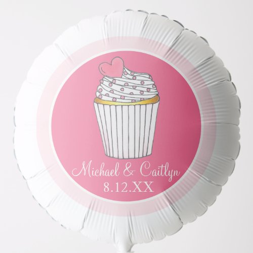 Pink Heart Cupcake Bridal Baby Shower Wedding Balloon