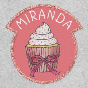 Pink Heart Cupcake Cake Frosting Sprinkles Patch