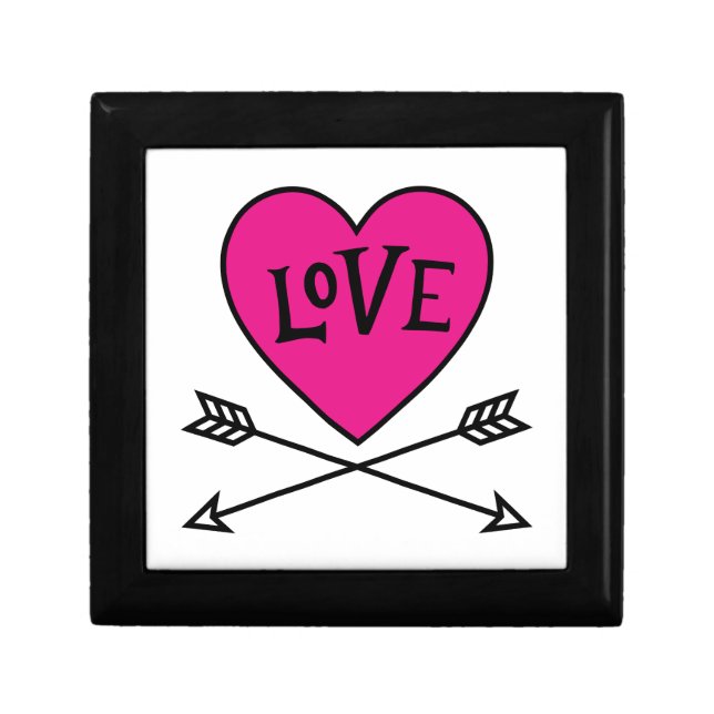 Pink Heart Cupid's Bows LOVE Magnet Gift Box (Front)