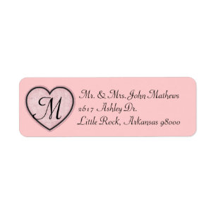 Pink Heart Custom Return Address Label