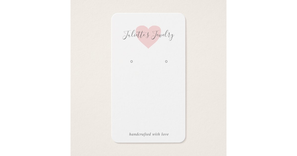 White Plain Simple Custom Earring Card