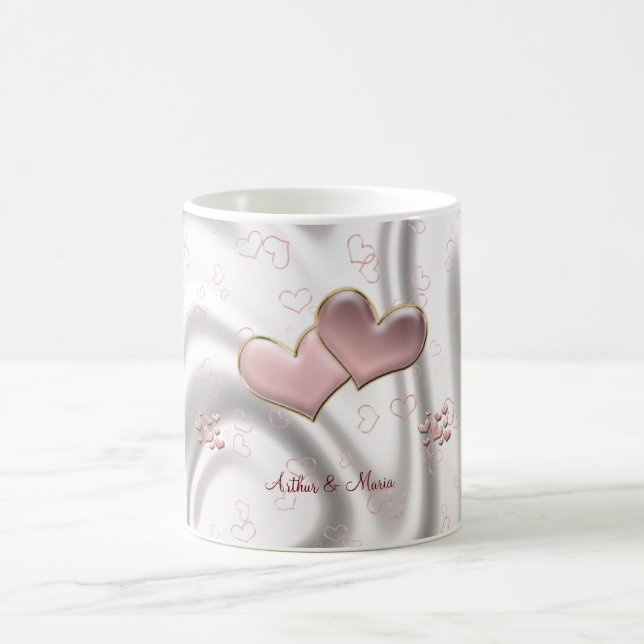Pink Heart Cute Personalized Mug (Center)