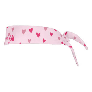 Pink Heart Cute Romantic Love Pattern Fashion Acce Tie Headband