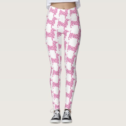 Pink Heart Dachshund Leggings