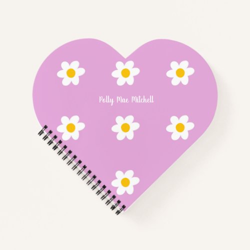 Pink Heart Daisy-chain Spiral Notebook
