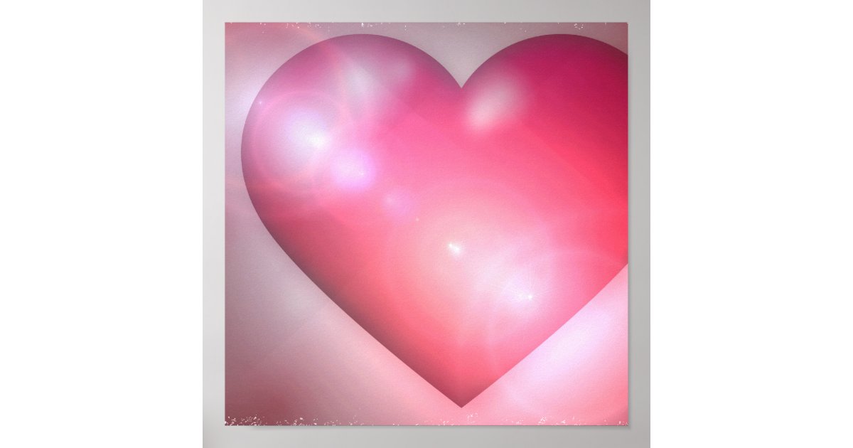 Pink Invitations Heart Pink Heart Design Invitation Poster | Zazzle