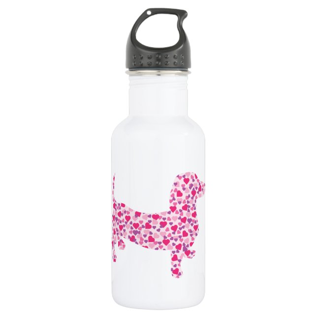 Pink Heart Doxies Water Bottle (Front)