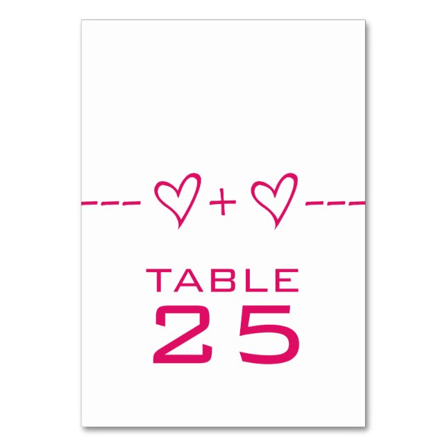 Pink Heart Equation Table Card