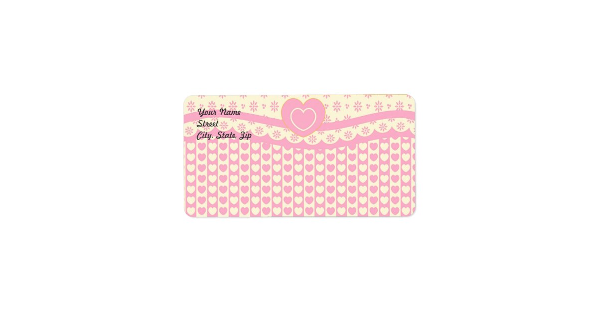 Pink Heart Eyelet Background Address Sticker | Zazzle