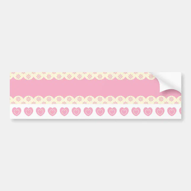 Pink Heart Eyelet Background Bumper Sticker | Zazzle