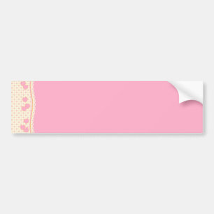Pink Heart Eyelet Background Bumper Sticker