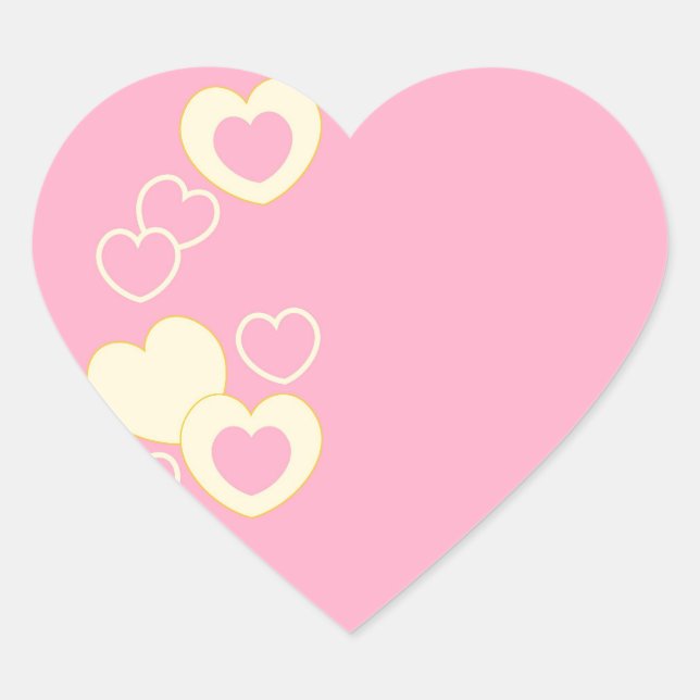 Pink Heart Eyelet Background Heart Sticker (Front)