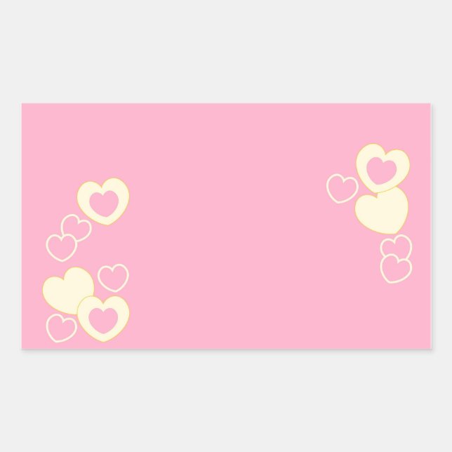 Pink Heart Eyelet Background Rectangle Sticker (Front)