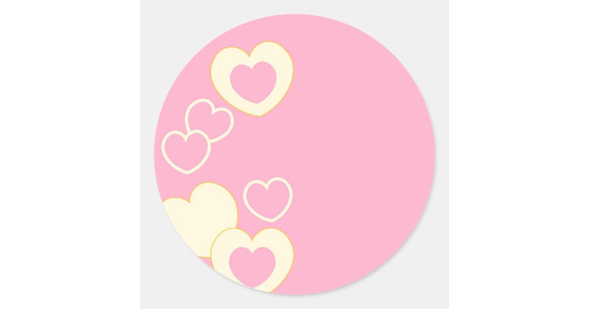 Pink Heart Eyelet Background Round Sticker | Zazzle
