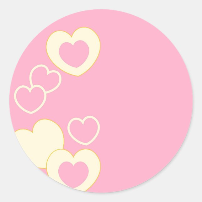 Pink Heart Eyelet  Background Round Sticker (Front)