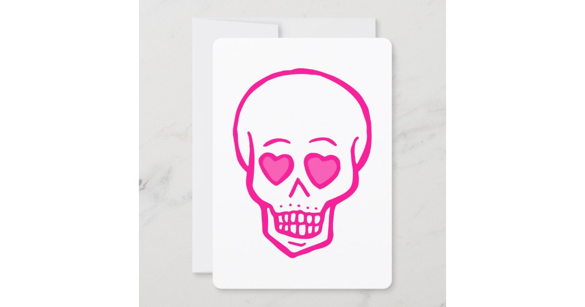 Skull with heart shaped eyes. Valentine's Day greeting card. Skull and pink  hearts. Vector illustration 13715474 Vector Art at Vecteezy