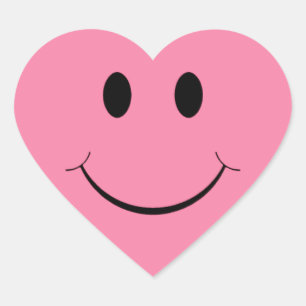 Pink Heart Face Stickers