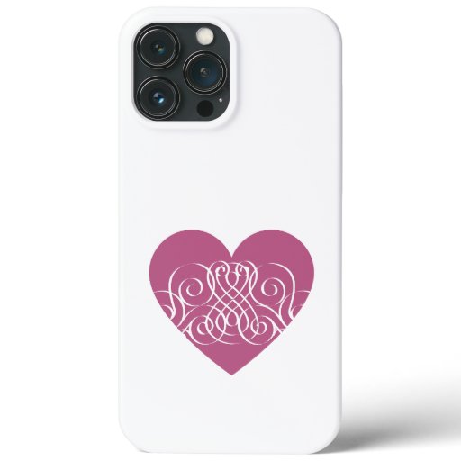 Pink Heart Filigree Design Pretty Phone Case