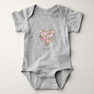 Pink Heart Floral Baby Bodysuit