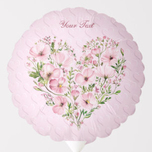 Pink Heart Floral Balloon