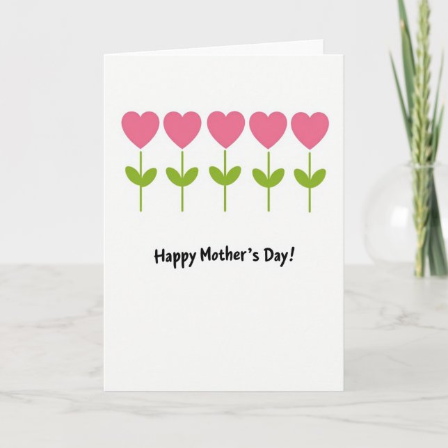Pink Heart Floral Card (Front)
