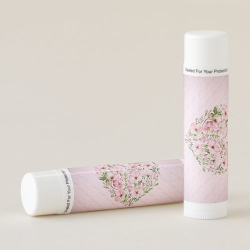 Pink Heart Floral Lip Balm