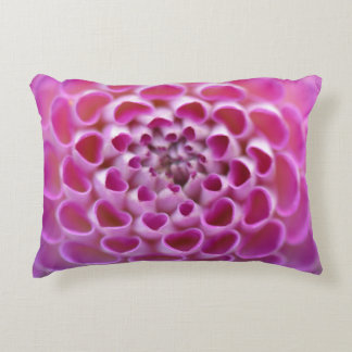 Pink Heart Flower Dahlia Bloom Floral Pattern Accent Pillow