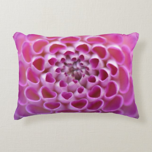 Pink Heart Flower Dahlia Bloom  Floral Pattern  Accent Pillow (Front)