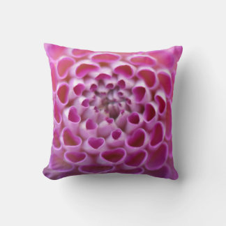 Pink Heart Flower Dahlia Bloom Floral Pattern Throw Pillow
