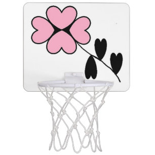 PINK HEART FLOWER MINI BASKETBALL HOOP