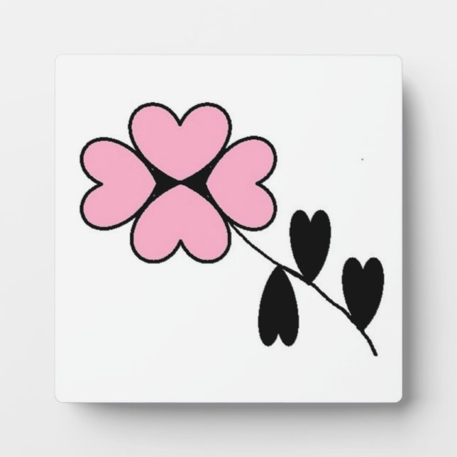 PINK HEART FLOWER PLAQUE (Front)