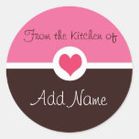 Pink Heart &quot;from The Kitchen Of&quot; Sticker at Zazzle