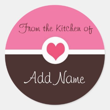 Pink Heart "from The Kitchen Of" Sticker by jgh96sbc at Zazzle