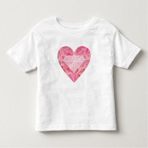 Pink Heart Gem Art Glam Diamond Love Fun Toddler T-shirt