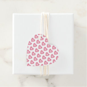 Pink Heart Gem Art Pattern Glam Diamond Love  Favor Tags