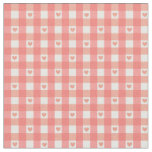 Pink Heart Gingham Fabric
