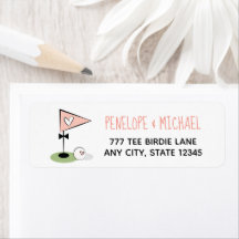 Pink Heart Golf Ball and Flag