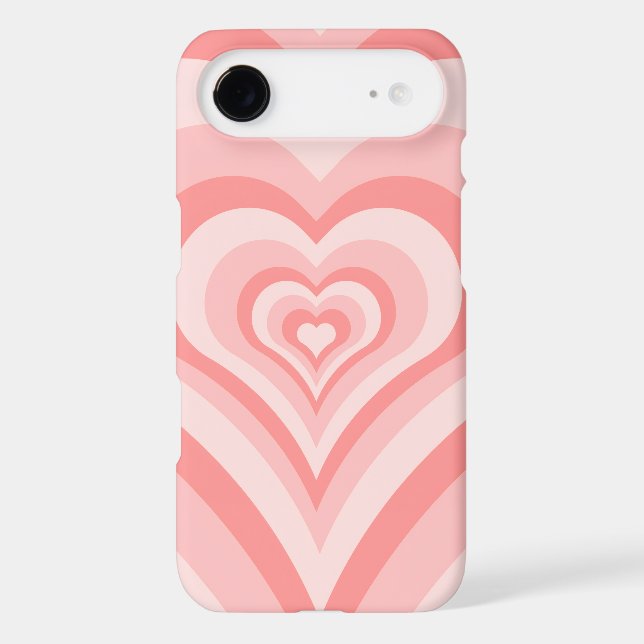 Pink Heart Gradient Pattern – Cute Girly Love iPhone Case (Back)