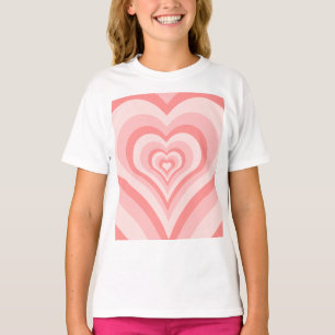 Pink Heart Gradient Pattern – Cute Girly Love T-Shirt